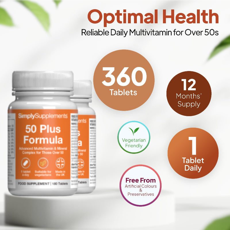 Simply Supplements 50 Plus Formula with 360 tablets
