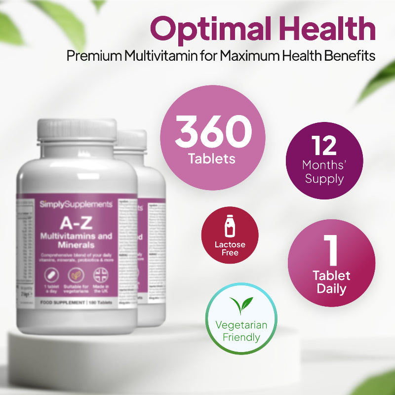 Simply Supplements A to Z Multivitamins & Minerals 360 tablets

