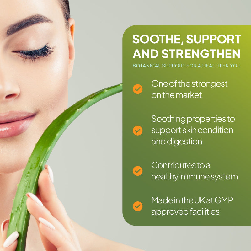 Aloe vera helps soothe support and strengthen.