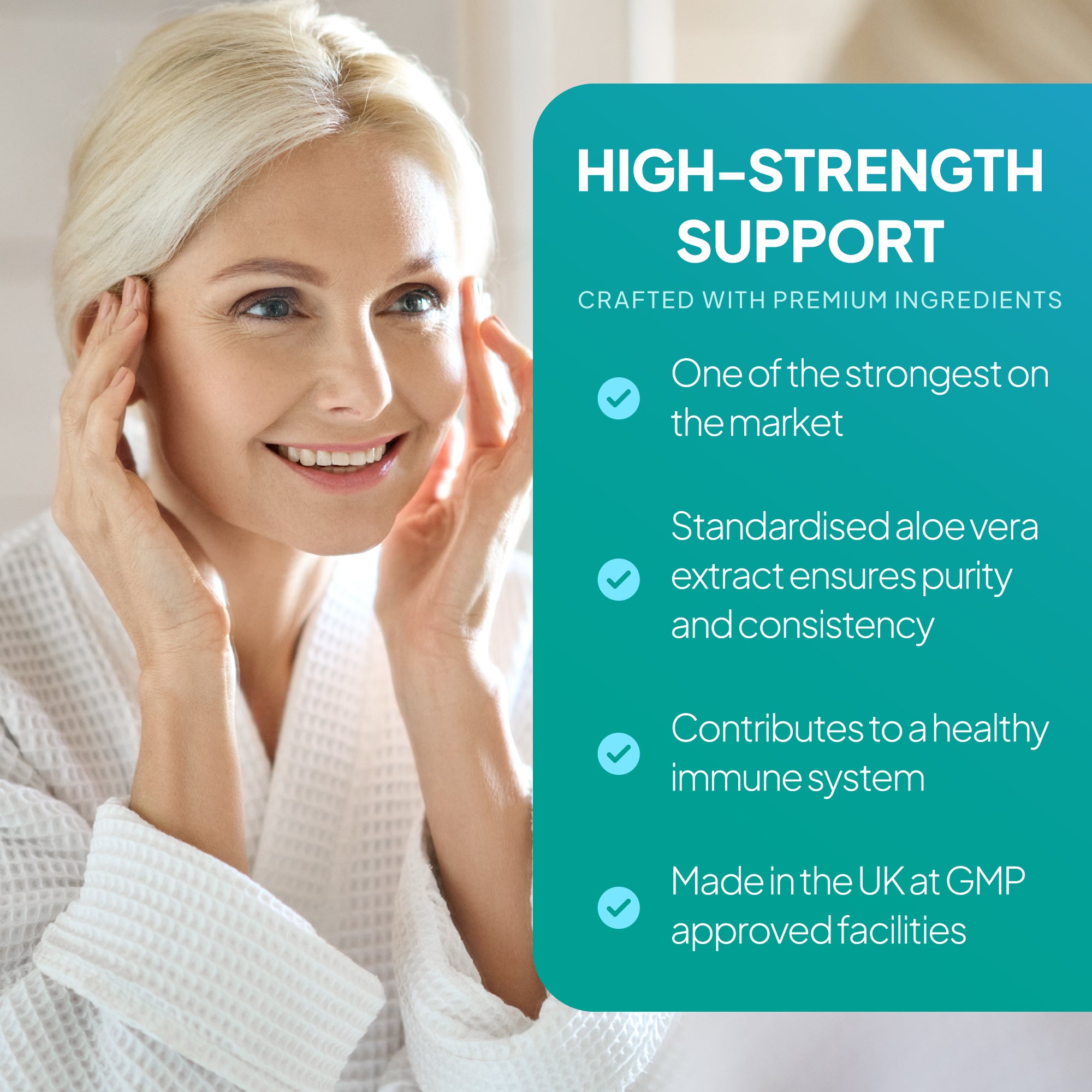 Simply Supplements Aloe Vera Tablets 12,000mg is one of the strongest on the market and contributes to a healthy immune system