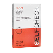 SELF CHECK iron level test packaging on a white background