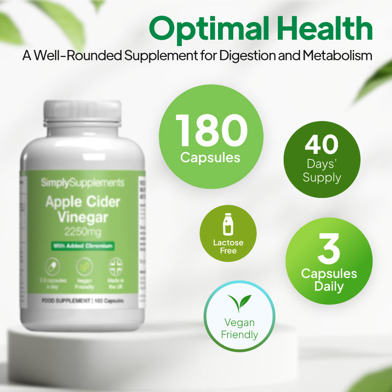 Simply Supplements' Apple Cider Vinegar Capsules with 180 capsules