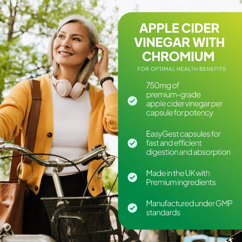 Simply Supplements' Apple Cider Vinegar are EasyGest capsules for fast and efficient digestion and absorption
