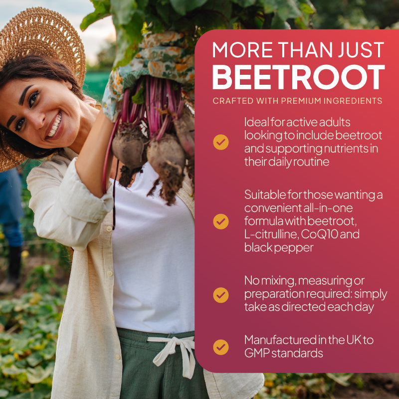 Ideal for active adults looking to include beetroot and support nutrients in their daily routine.