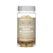 Simply Supplements Bone and Joint Health gummies food supplement with grapefruit flavour, collagen, turmeric, calcium, vitamins D and E, and 60 gummies