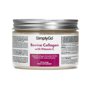 SimplyGo Bovine Collagen with Vitamin C supplement jar on a white background