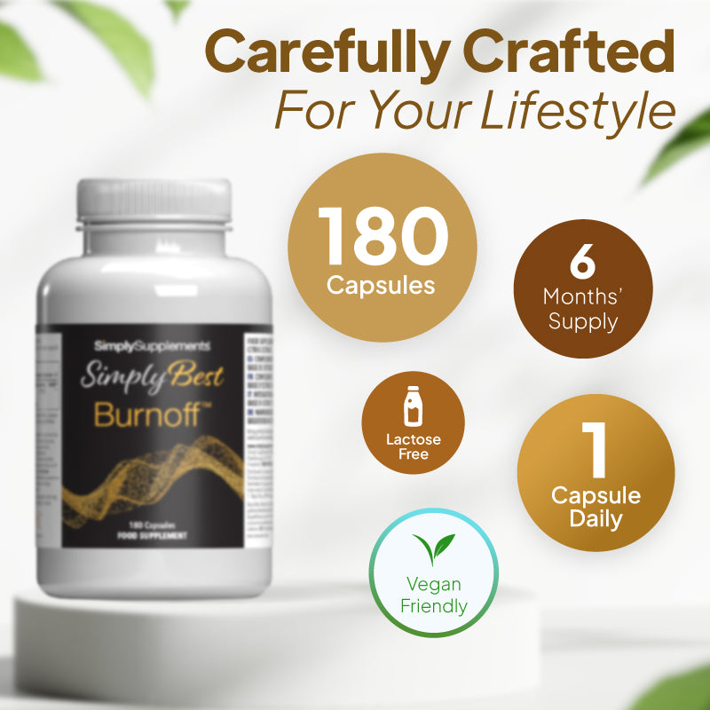 Simply Best Burnoff 180 Capsules 6 months supply (1 per day). Lactose free and vegan friendly.