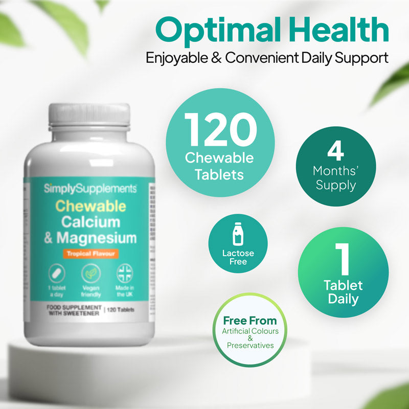Enjoyable and convenient daily support, 120 chewable tablets (4 months' supply), take 1 daily. Lactose free