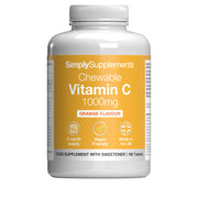 SimplySupplements Chewable Vitamin C 1000mg supplement bottle on a white background