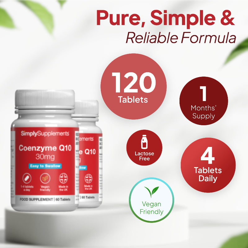 Simply Supplements Co-Enzyme Q10 includes 120 tablets