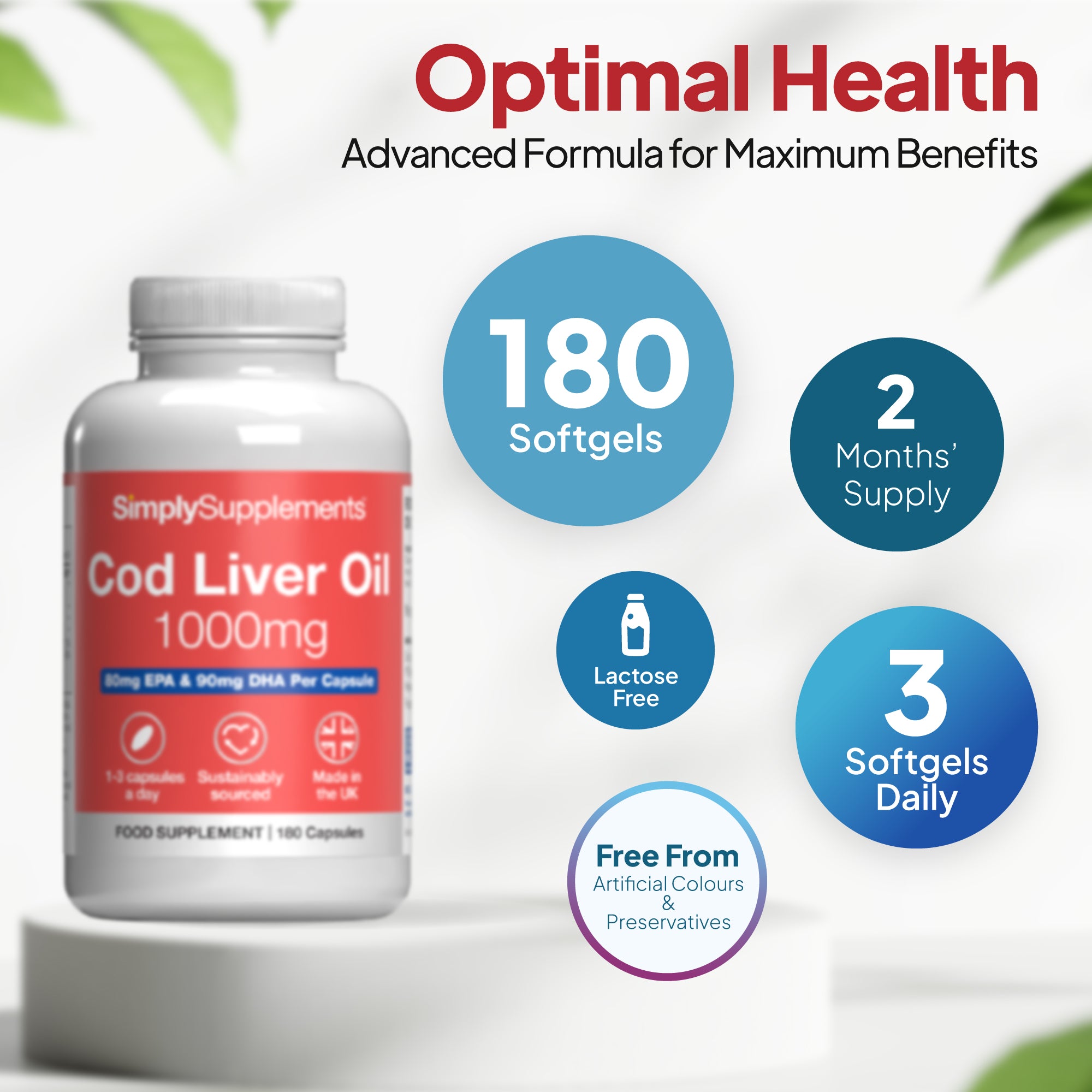 180 soft gels- take 3 daily. 2 months supply