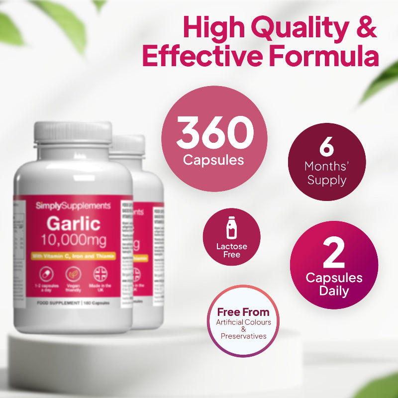 Simply Supplements Garlic Capsules 10,000mg 360 tablets