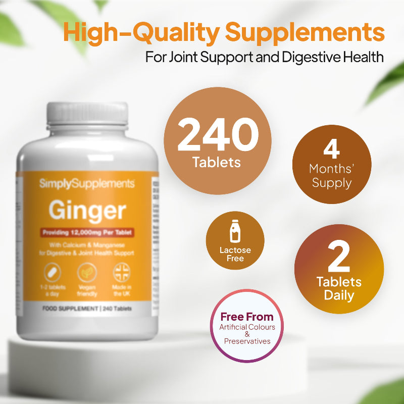 High quality Ginger Tablets 12,000mg with 240 tablets
