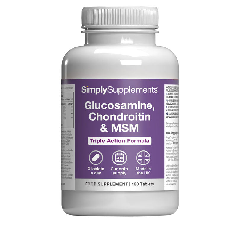 Glucosamine 500mg, Chondroitin 100mg & MSM 100mg Tablets - 180 tablets / [Multibuy 1]