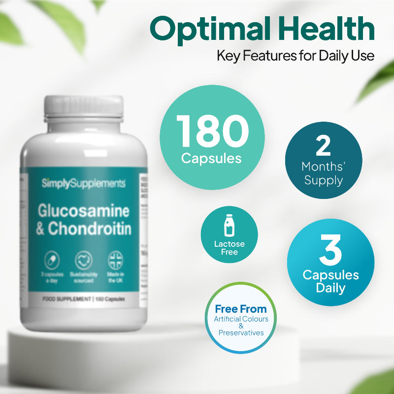 Simply Supplements Glucosamine 500mg & Chondroitin provides 2 months of supply