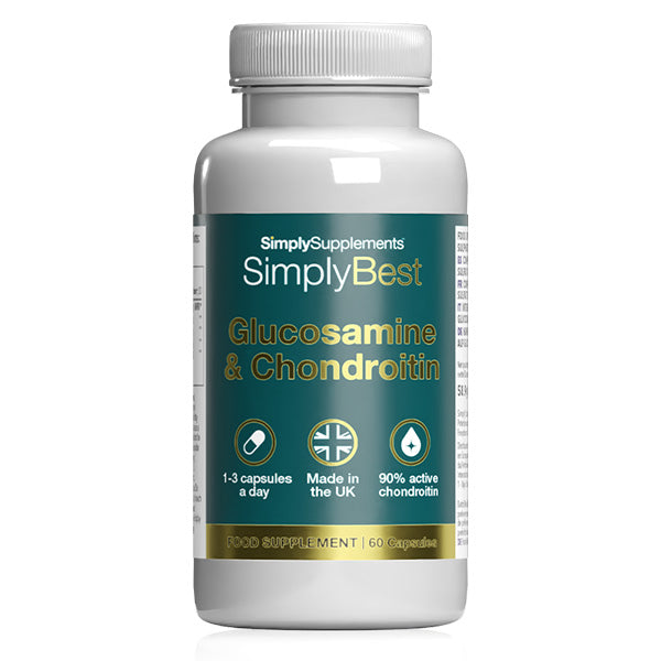 Simply Supplements SimplyBest Glucosamine 500mg and Chondroitin 400mg food supplement, 60 capsules.
