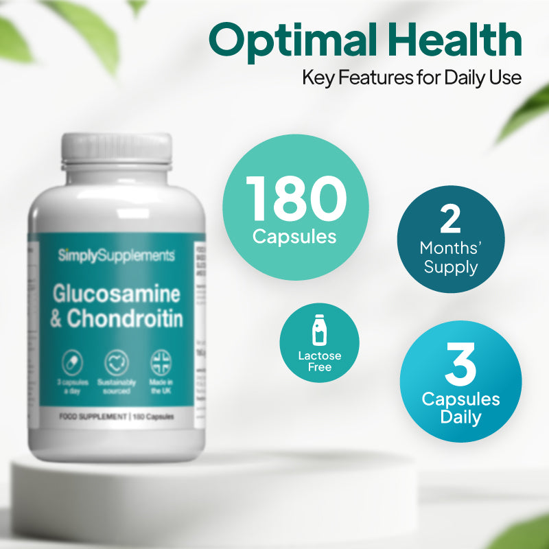 Simply Supplements Glucosamine & Chondroitin provides 2 months of supply