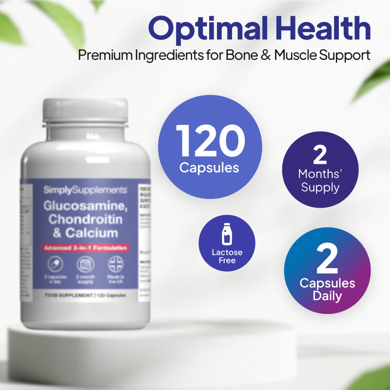 Simply Supplements Glucosamine, Chondroitin & Calcium 120 capsules