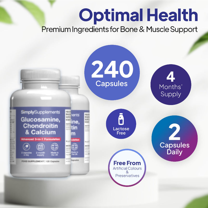 Simply Supplements Glucosamine, Chondroitin & Calcium 240 capsules