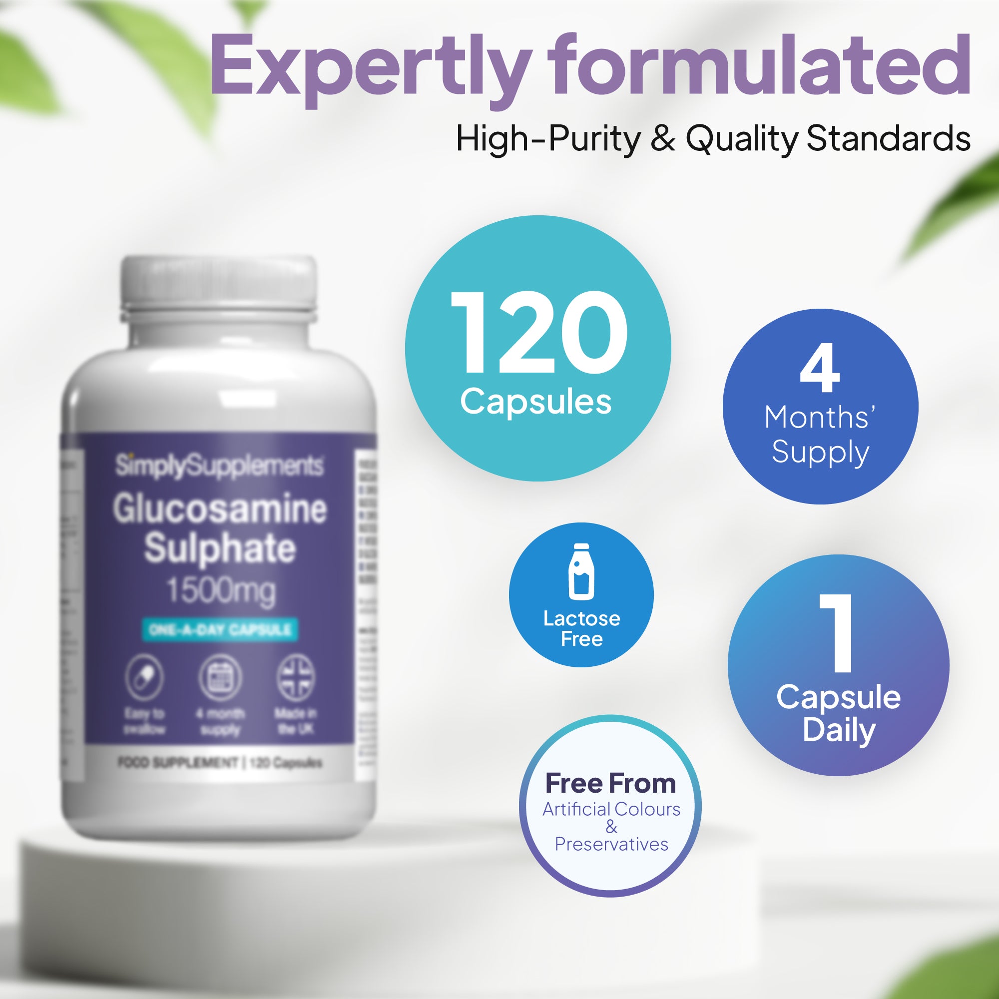 Simply Supplements Glucosamine Sulphate 1,500mg 120 Capsules