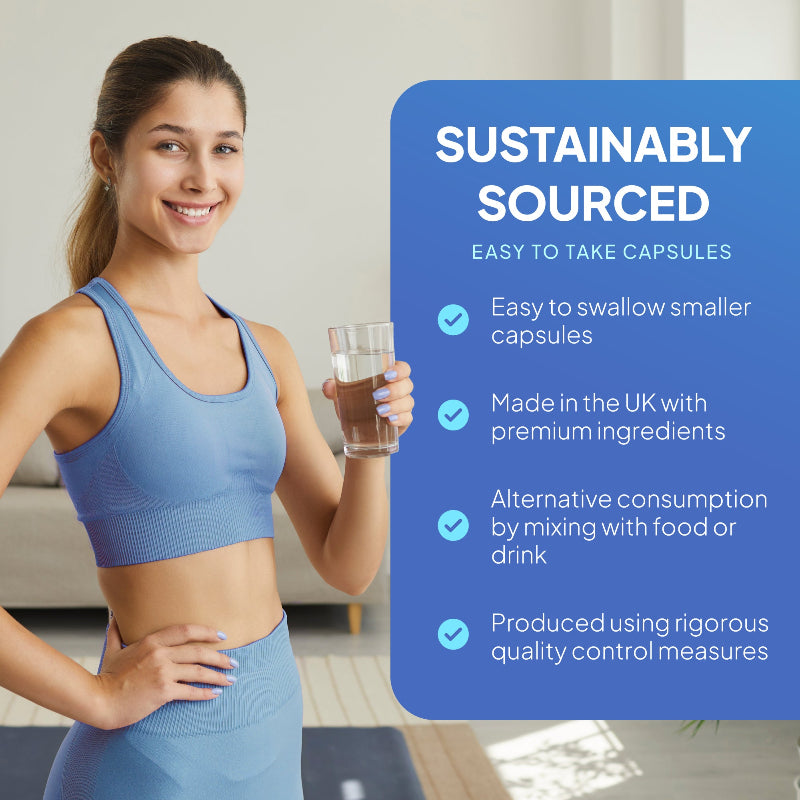 Simply Supplements Glucosamine Sulphate 1,500mg Capsules are easy to swallow and made in the UK

