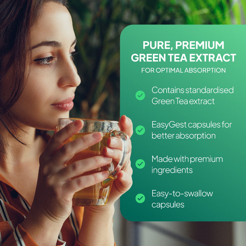Simply Supplements Green tea contains standardised green tea extract in an EasyGest Capsule, for better absorption