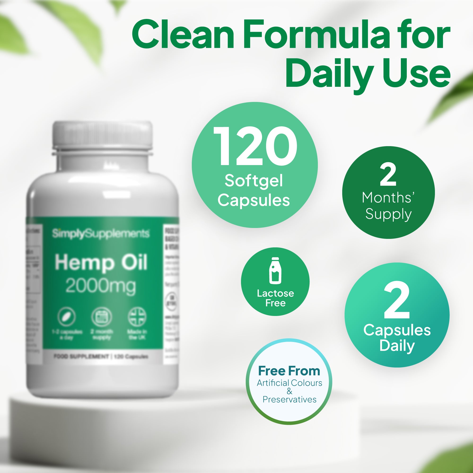 Clean formula for daily use. 120 soft gel capsules.