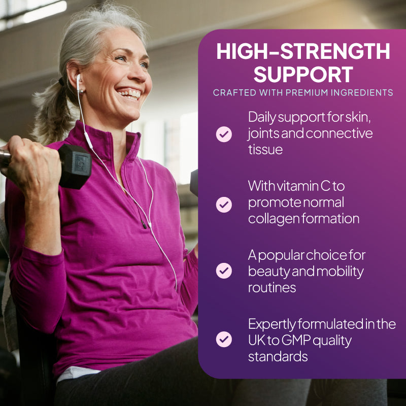 High-strength Hyaluronic Acid 400mg with Vitamin C Supplement supports skin, joints, connective tissue. Popular for beauty and mobility routines