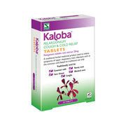 Kaloba Pelargonium Cough and Cold Relief Tablets on a white background