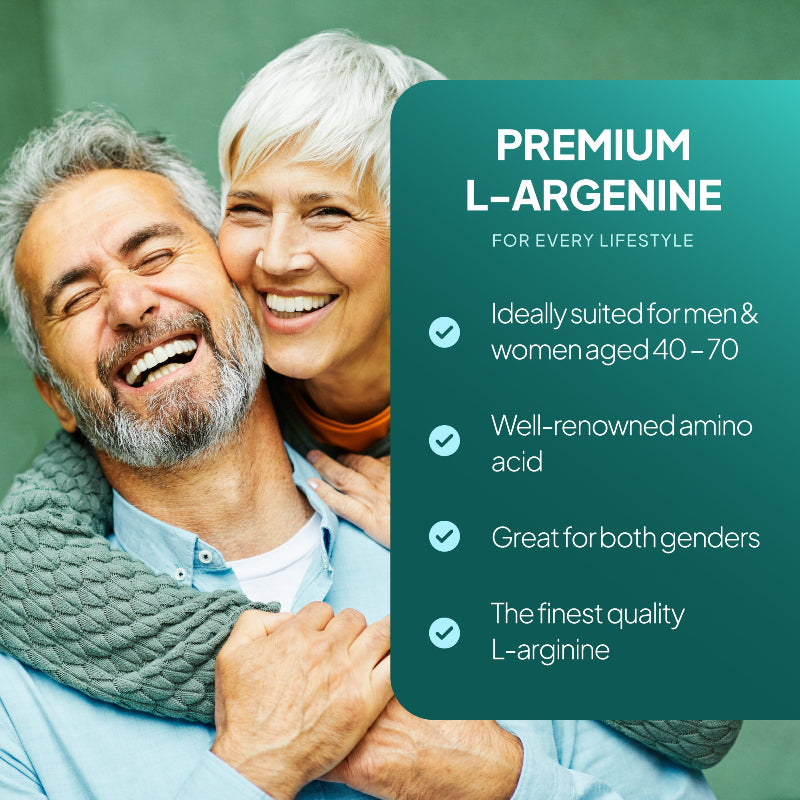 L-Arginine Capsules 500mg is deally suited for men & women aged 40-70