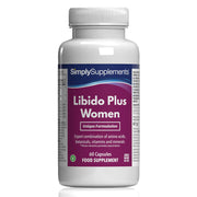 Simply Supplements Libido Plus Women food supplement, 60 capsules, expert combination of amino acids, botanicals, vitamins and minerals, vegan friendly, made in the UK.