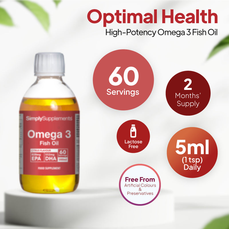 Higgh-potency omega 3 fish oil with 60 servings.