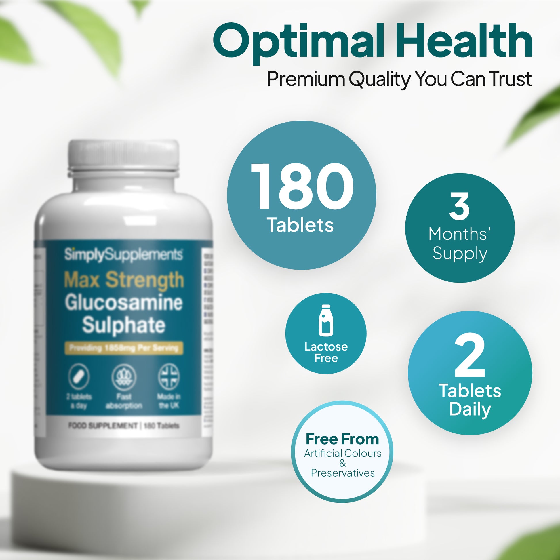 maximum strength glucosamine sulphate 180 tablets