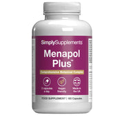 Supplement bottle labeled 'Menapol Plus' by Simply Supplements on a white background