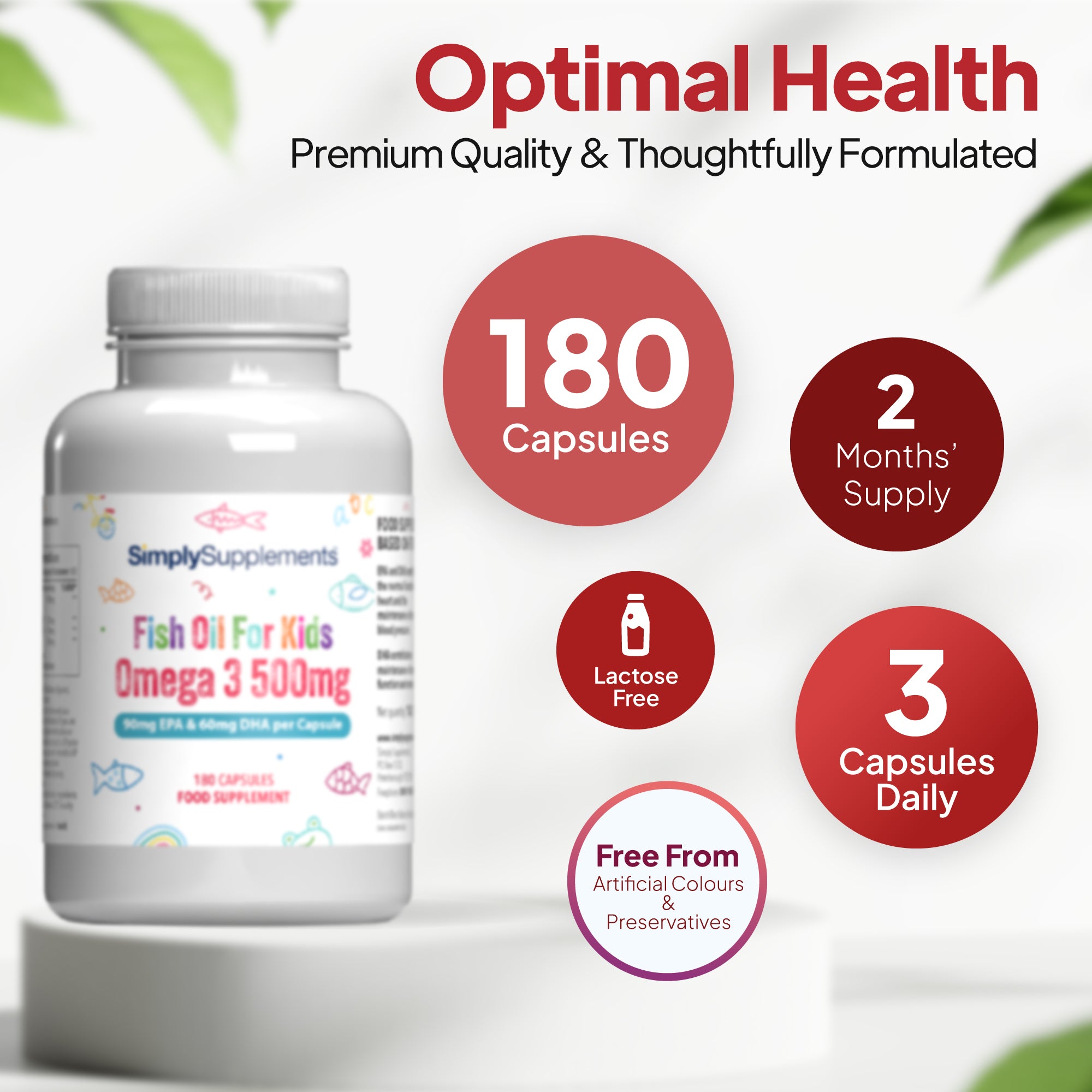 Omega 3 for Kids 500mg contains 180capsules