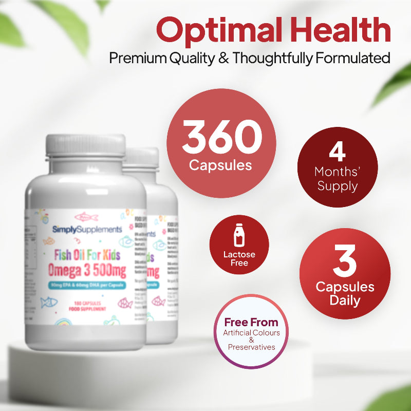 Omega 3 for Kids 500mg contains 360 capsules