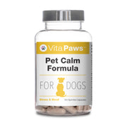 Bottle of Vita Paws Pet Calm Formula for dogs on a white background