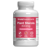 Simply Supplements Plant Sterols 800mg cholesterol support front label on a white background