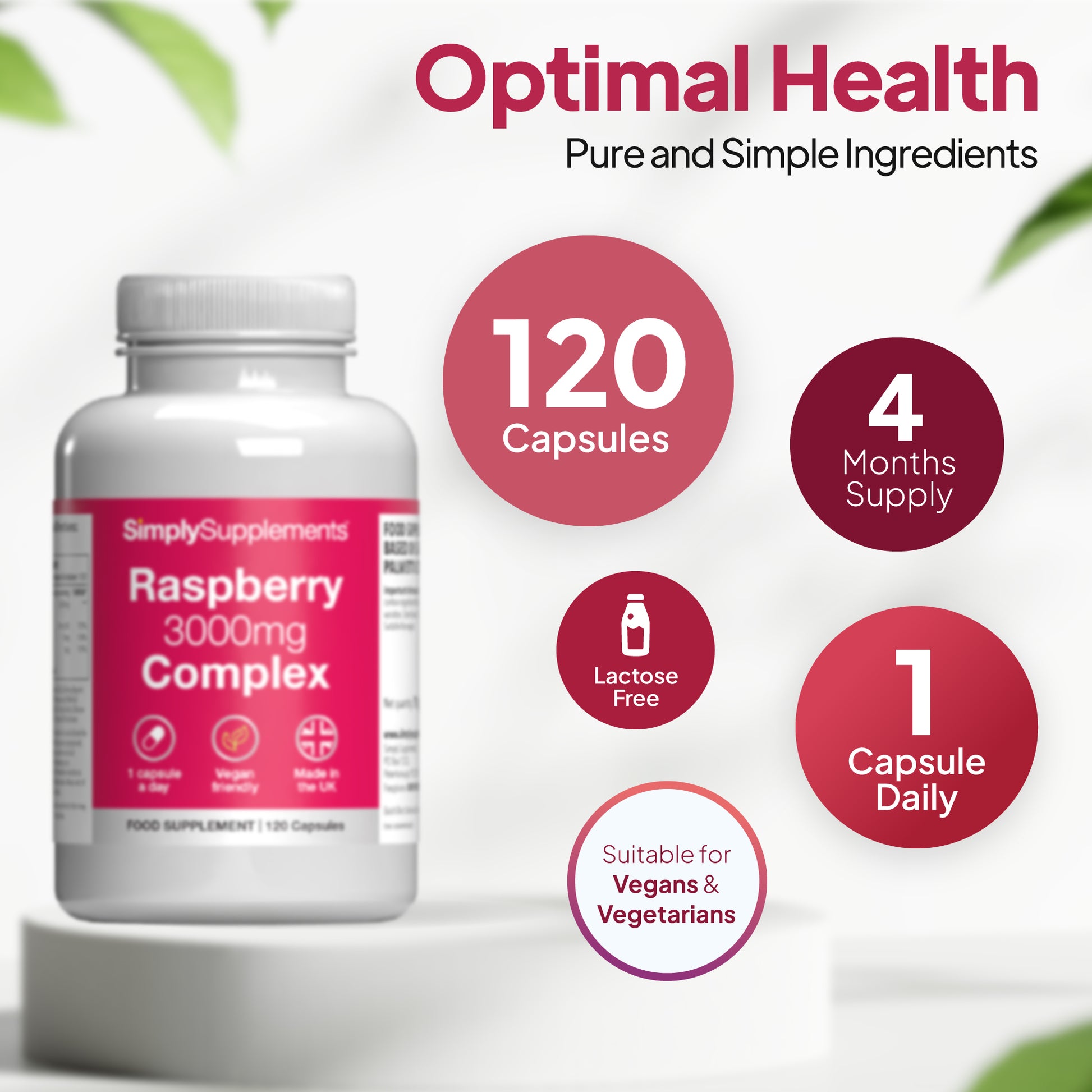 Pure and simple ingredients. 120 capsules.