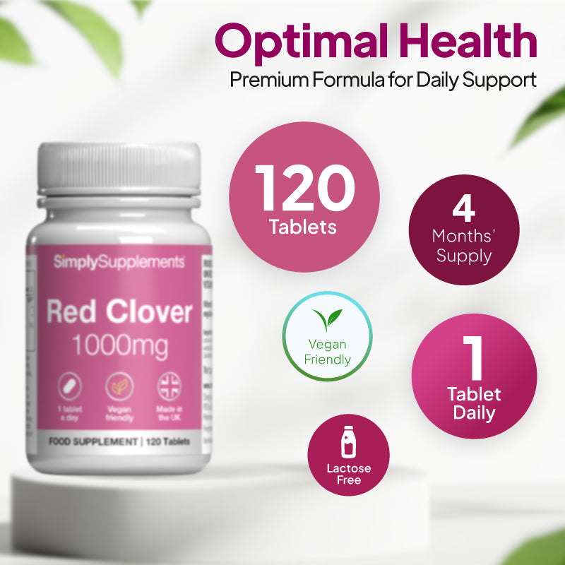 Simply Supplements Red Clover 1,000mg is a 4 month supply