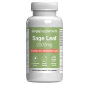 Simply Supplements Sage Leaf 2000mg bottle on a white background