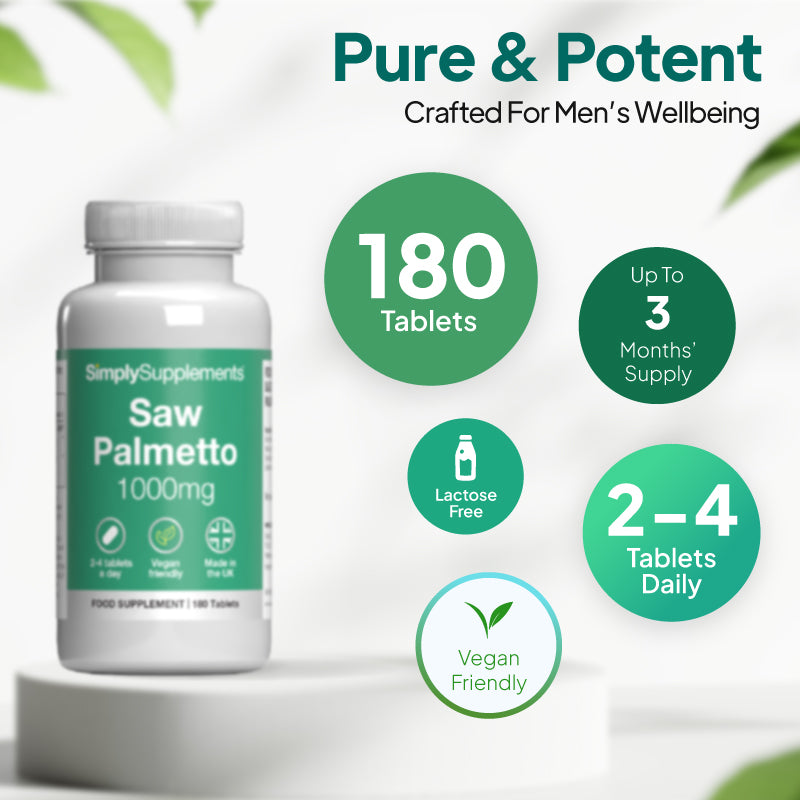 Simply Supplements Saw Palmetto 1,000mg 180 tablets
