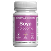 SimplySupplements Soya 10,000mg supplement bottle on a white background