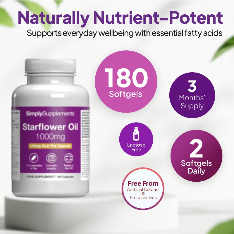 Starflower Oil supports everyday wellbeing with essential fatty acids