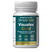 Supplement bottle labeled 'SimplyBest Visualex Gold' on a white background
