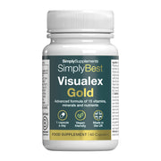 Supplement bottle labeled 'SimplyBest Visualex Gold' on a white background