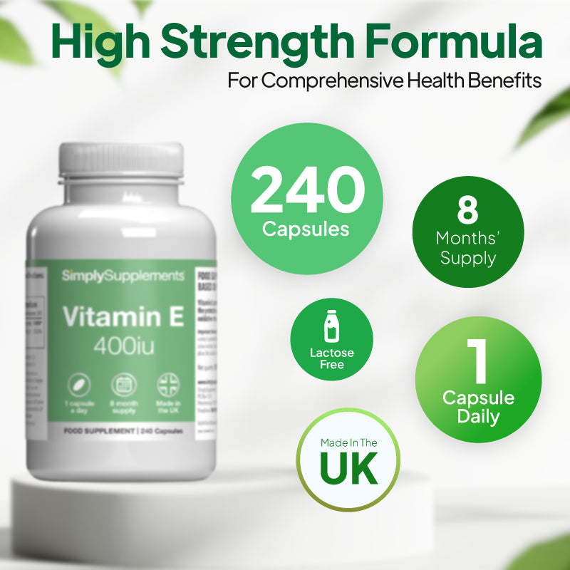 Simply Supplements Vitamin E Capsules 400iu 240 capsules