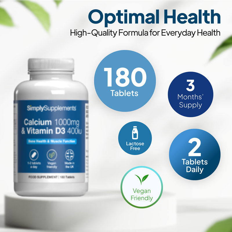 calcium 1000mg with vitamin d3 180 tablets