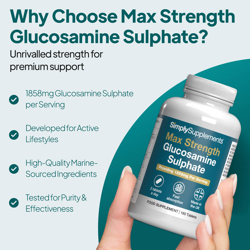 Max Strength Glucosamine Sulphate is developed for active lifestyles