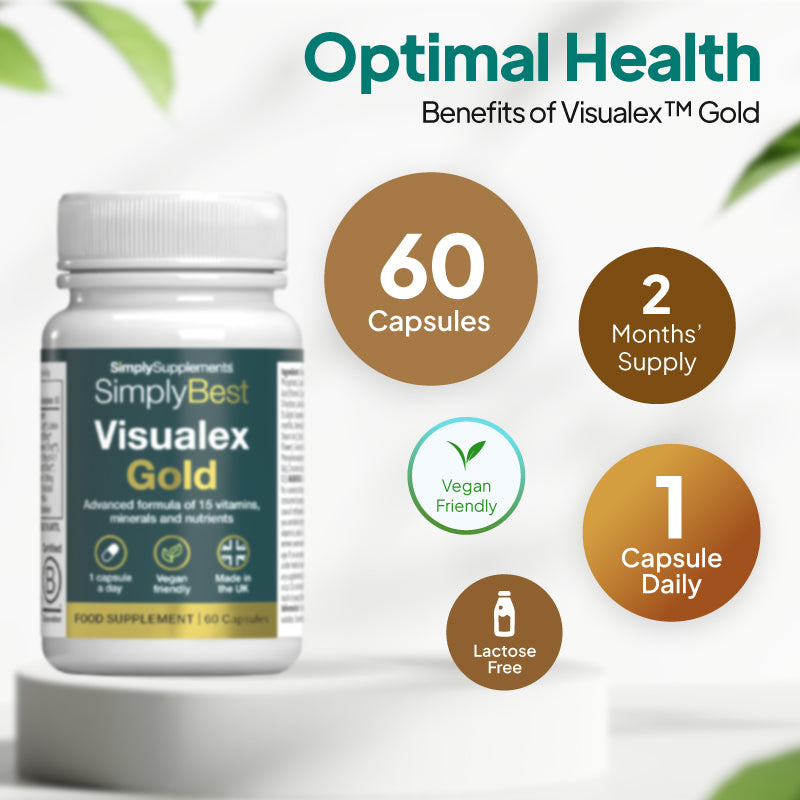 Visualex Gold Optimal Eye Health with 60 capsules. 1 capsule daily (2 months supply)